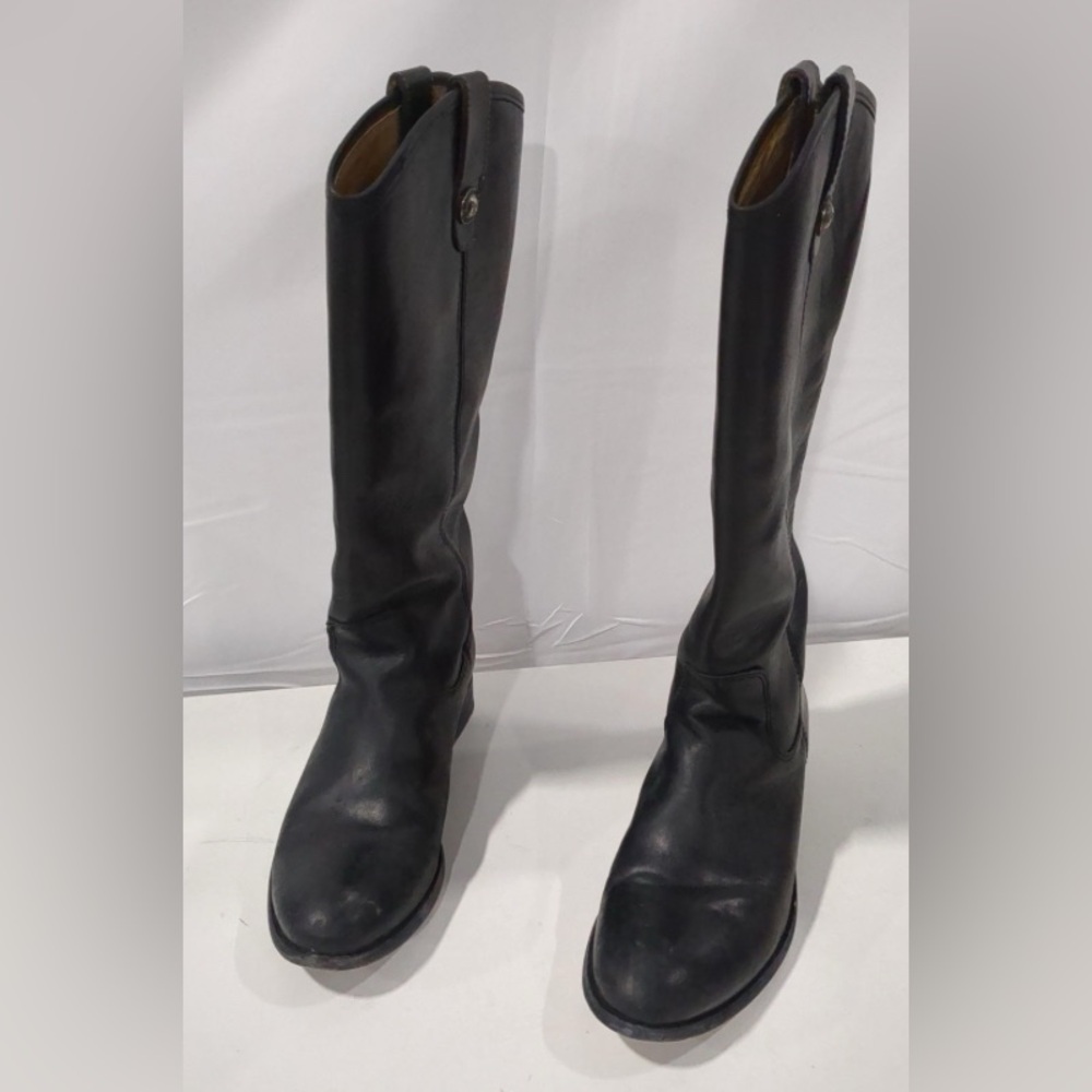 Frye, size 8, Black Leather Riding Boots, in original box
